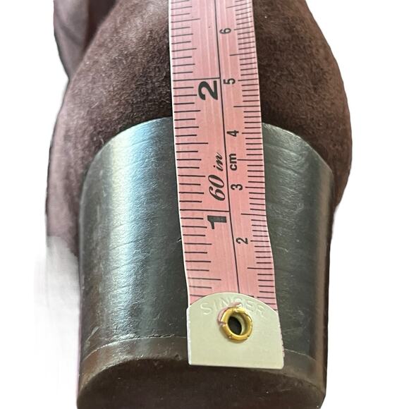 Cole Haan Boots Women Size 8.5 B Brown Suede Buckle Waterproof Heeled Knee Boots - Picture 14 of 16